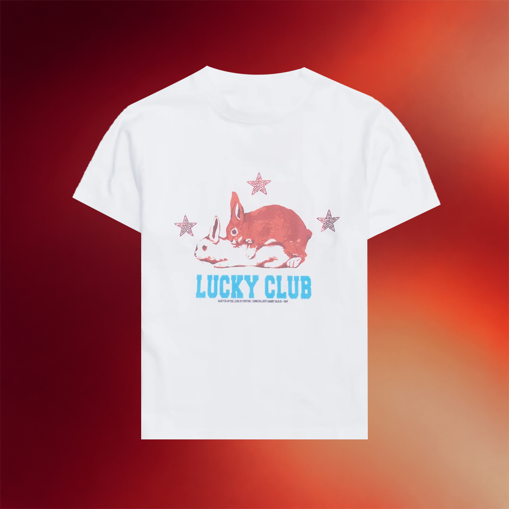 Dapper Merch 2026 Carne Bollente Lucky Club T-Shirt White Gifts For Dudes