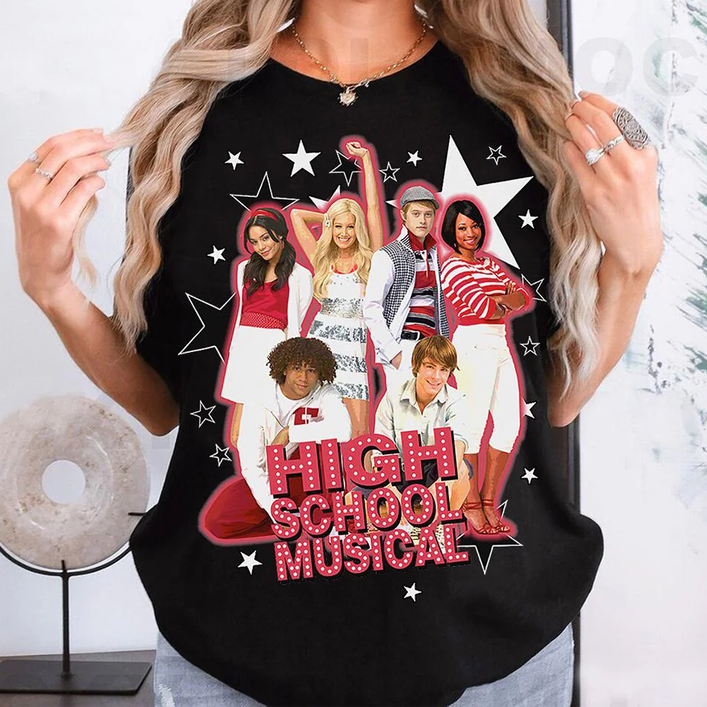 High School Musical Merch Troy Bolton Sharpay Evans And Gabriella Montez Graphic T-Shirt