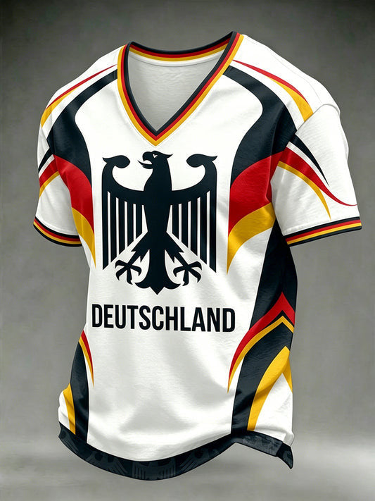 Germany FIFA World Cup 2026 Deutschland V-Neck Shirt FIFA World Cup Clothes Fans Apparel
