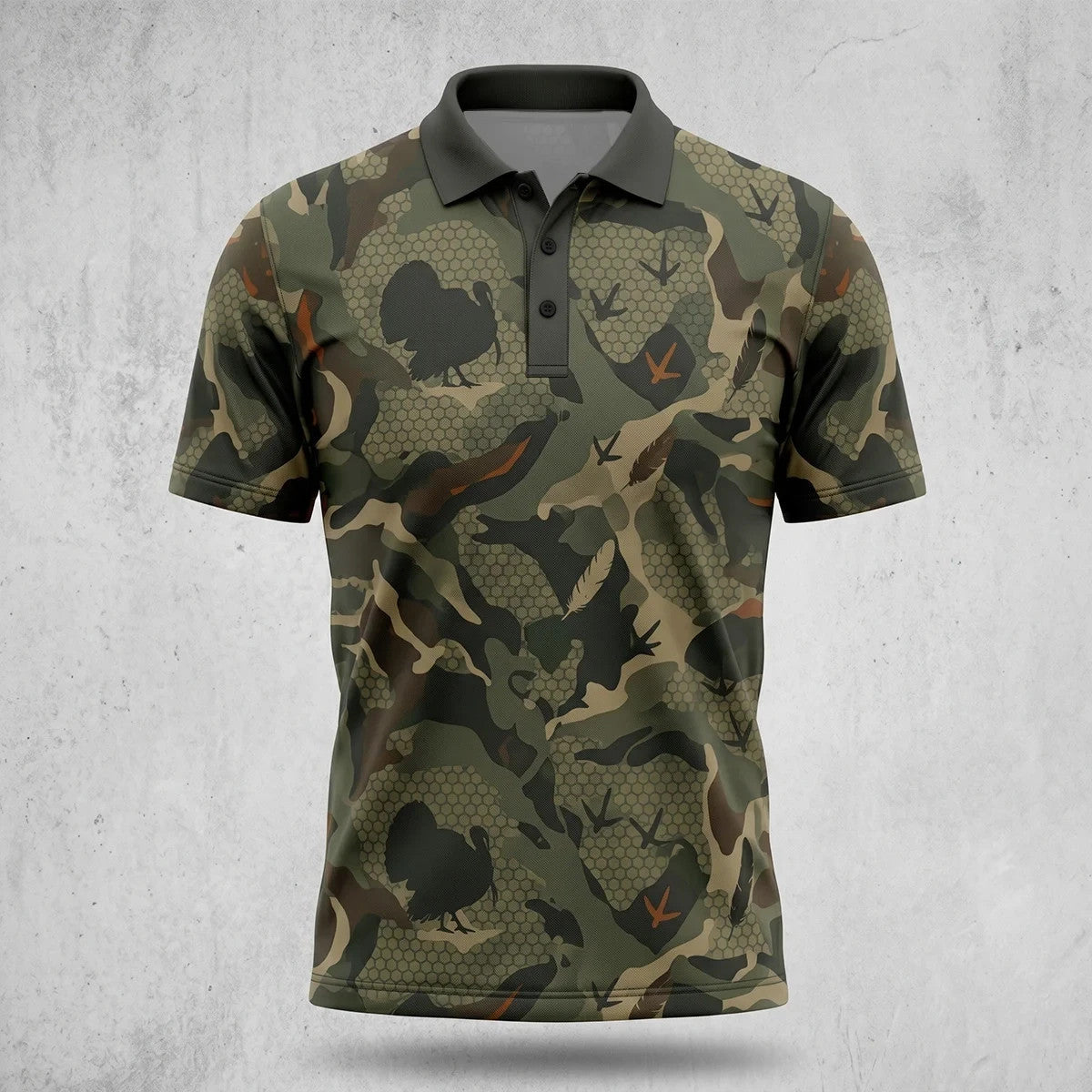 Turkey Hunting Camo Polo Shirt Waterfowl Hunting Outfits Gifts For Hunting Enthusiasts