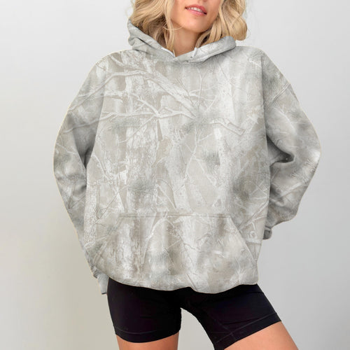 Viral Light Grey Camo Hoodie with Y2K Style and Camouflage Pattern
