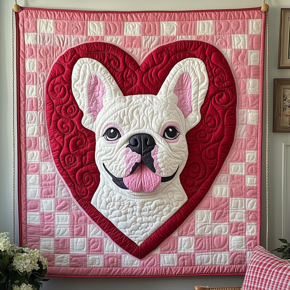 Cute Bulldog Quilt Blanket Unique Valentine Best Gifts For Dog Lovers