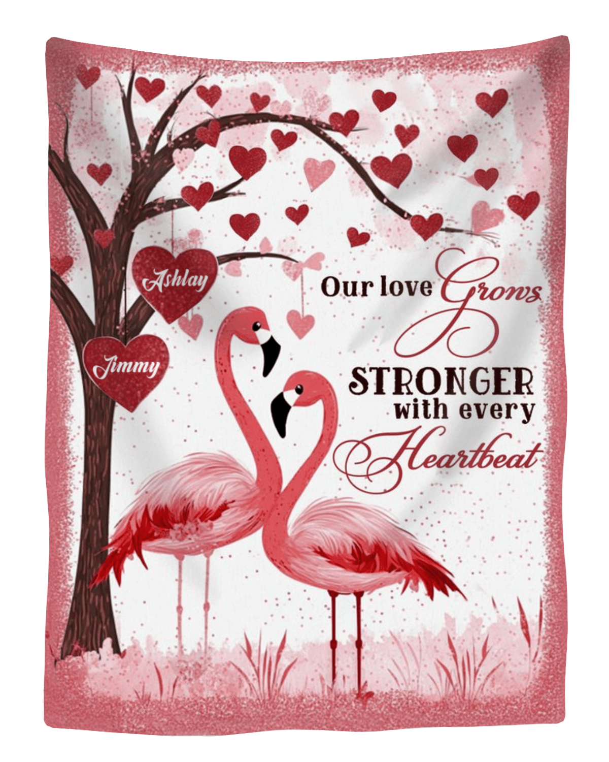 Personalized Flamingo Valentine's Day Blanket Gifts For Couples Who Have Everything