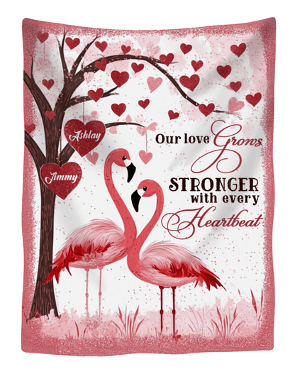 Personalized Flamingo Valentine's Day Blanket Gifts For Couples Who Have Everything