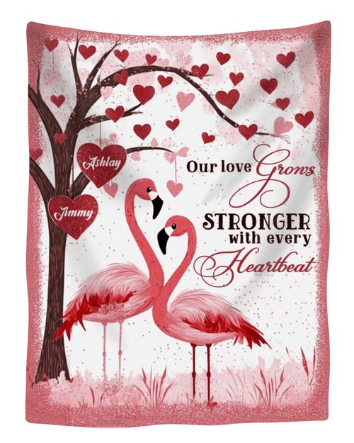 Personalized Flamingo Valentine's Day Blanket Gifts For Couples Who Have Everything