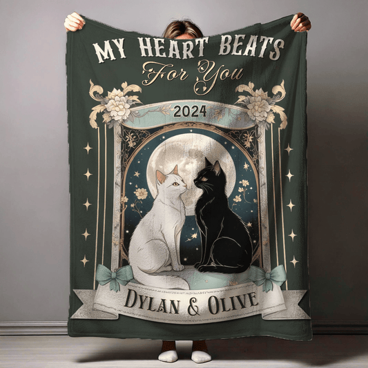 Personalized Witchy Cat Valentines Blanket Gifts For Couples Who Have Everything