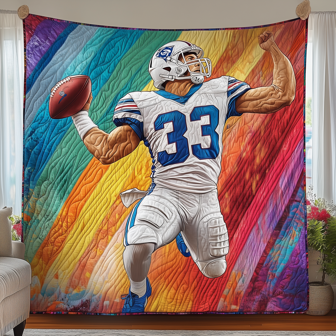 American Football Quilt Blanket Unique Football Coach Gift Ideas For Him