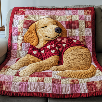 Cute Golden Retriever Quilt Blanket Throws Valentines Gifts For Dog Pet Owners