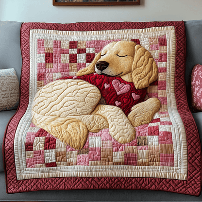 Sleepy Golden Retriever Quilt Blanket Throws Best Valentine Gift For Girlfriend