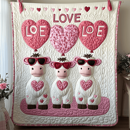 Valentine's Day Cow Themed Blanket Best Valentine Gift For Cow Lovers