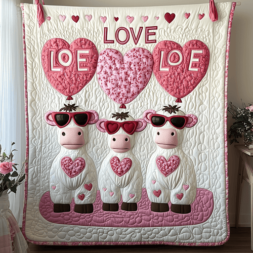Valentine's Day Cow Themed Blanket Best Valentine Gift For Cow Lovers