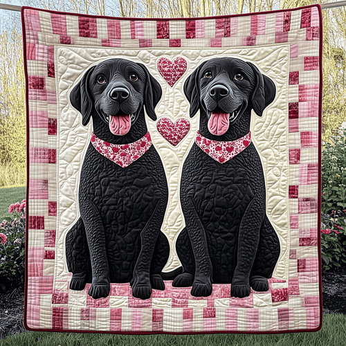 Valentine Couple Labrador Dog Throw Blanket Gifts Idea For Dog Pet Owners
