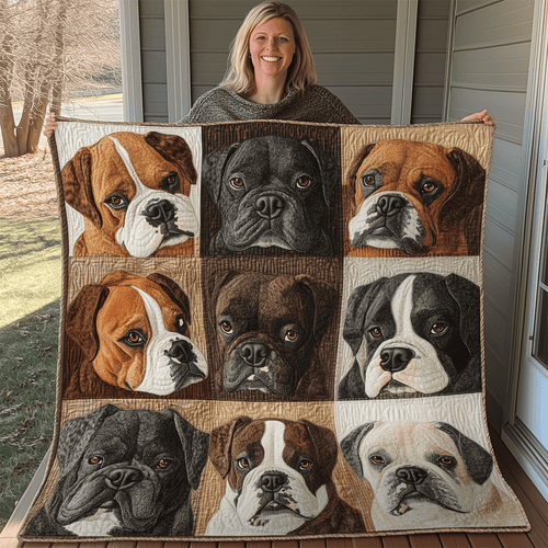 Cute Bulldog Face Blanket Quilt Pattern Birthday Gift Ideas For Dog Lovers