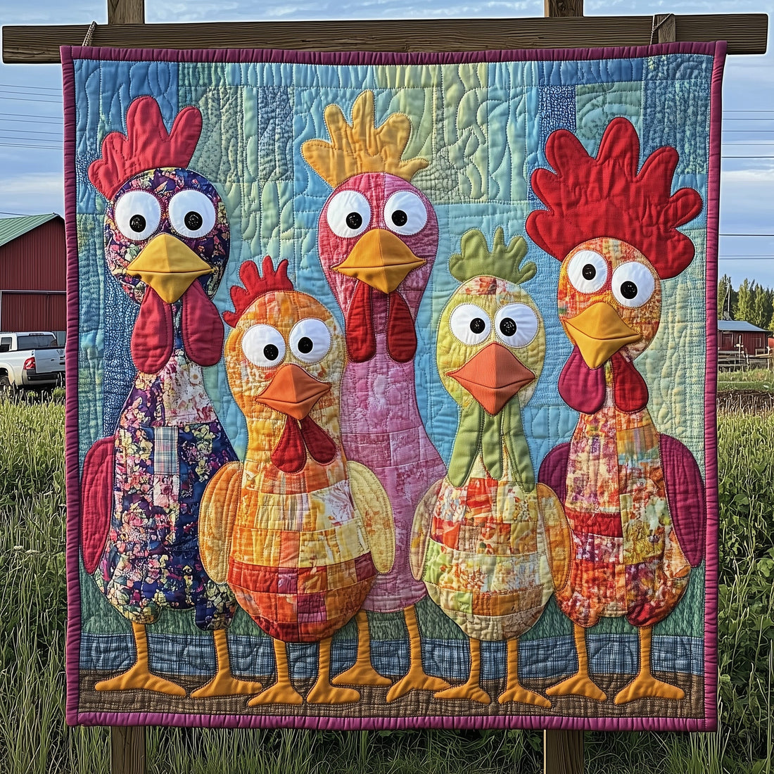 Funny Chicken Quilt Blanket Cute Throw Blankets For Couch Mother's Day Presents For Grandma