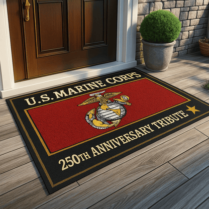 U.S Marine Corps Doormat 250th Anniversary Tribute Gift Welcom Mat
