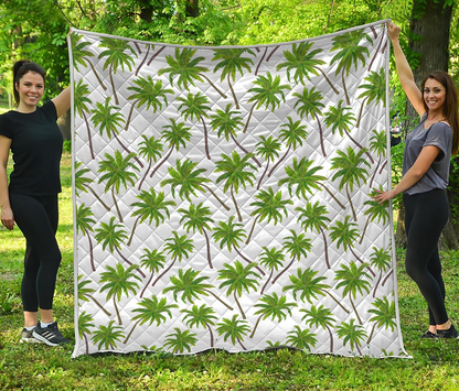 Palm Tree Pattern Quilted Blanket Summer Vibe Couch Blanket Gifts For Mom From Daughter