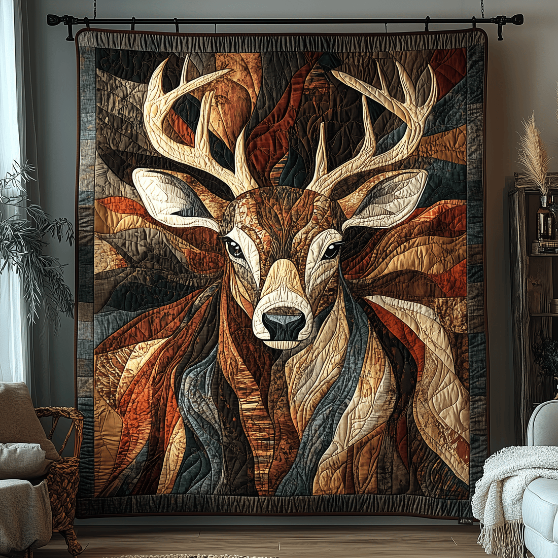 Forest Deer Quilt Blanket Best Throw Blanket Fathers Day Gift From Daughter