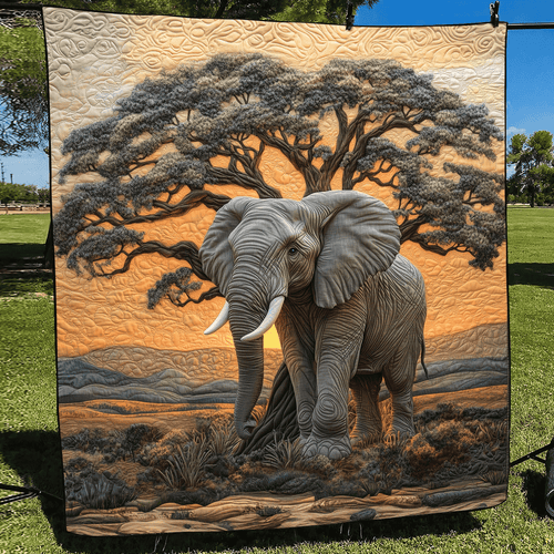 Elephant Safari Quilted Blanket Best Throw Blanket Father's Day Gifts For Grandpa