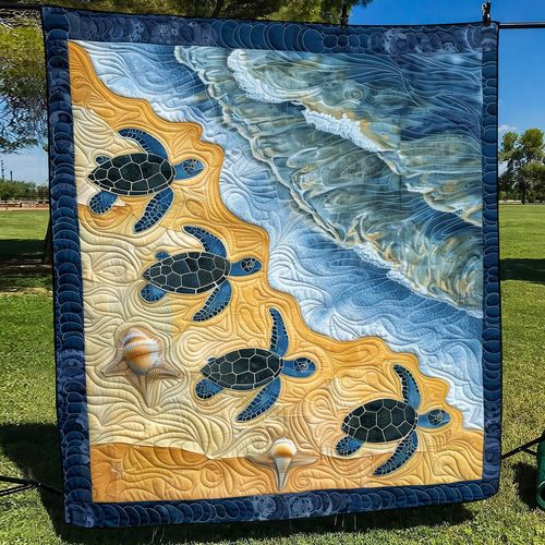 Sea Turtle Bay Quilted Blanket Summer Vibe Couch Blanket Gifts For Father's Day From Son