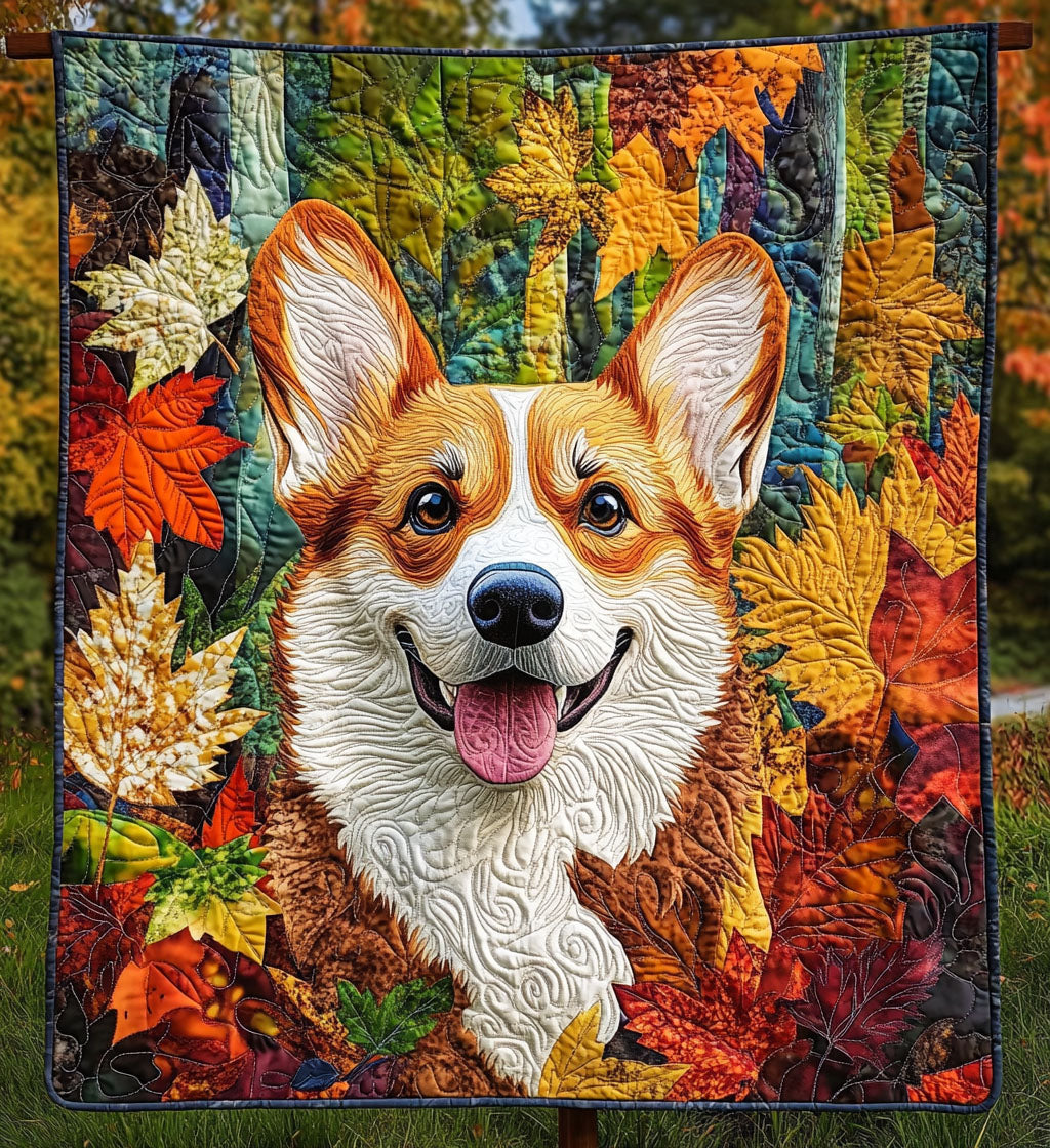 Corgi Cuddle Haven Quilted Blanket Cute Dog Throw Blanket Father's Day Gifts For Son In Law