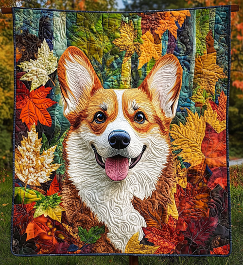 Corgi Cuddle Haven Quilted Blanket Cute Dog Throw Blanket Father's Day Gifts For Son In Law