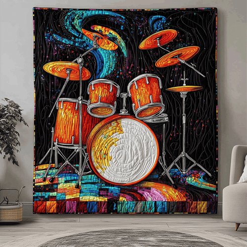 Drum Quilted Blanket Percussion Passion Throws For Couch Gifts For Drummers