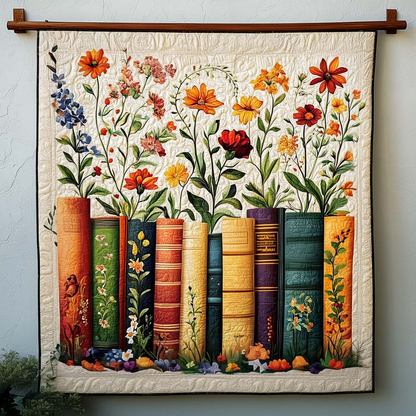 Garden of Books Quilted Blanket Floral Throws For Couch Useful Gifts For Mom