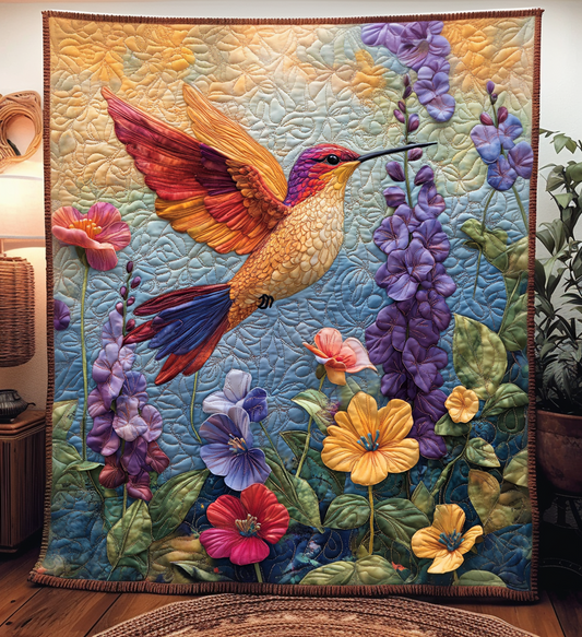 Hummingbird Serenade Quilted Blanket Floral Throws For Couch Useful Gifts For Mom