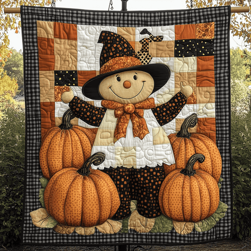 Happy Harvest Scarecrow Quilted Blanket Autumn Throws For Couch Unique Gifts For Mom