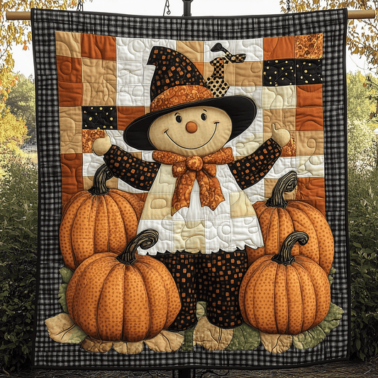 Happy Harvest Scarecrow Quilted Blanket Autumn Throws For Couch Unique Gifts For Mom