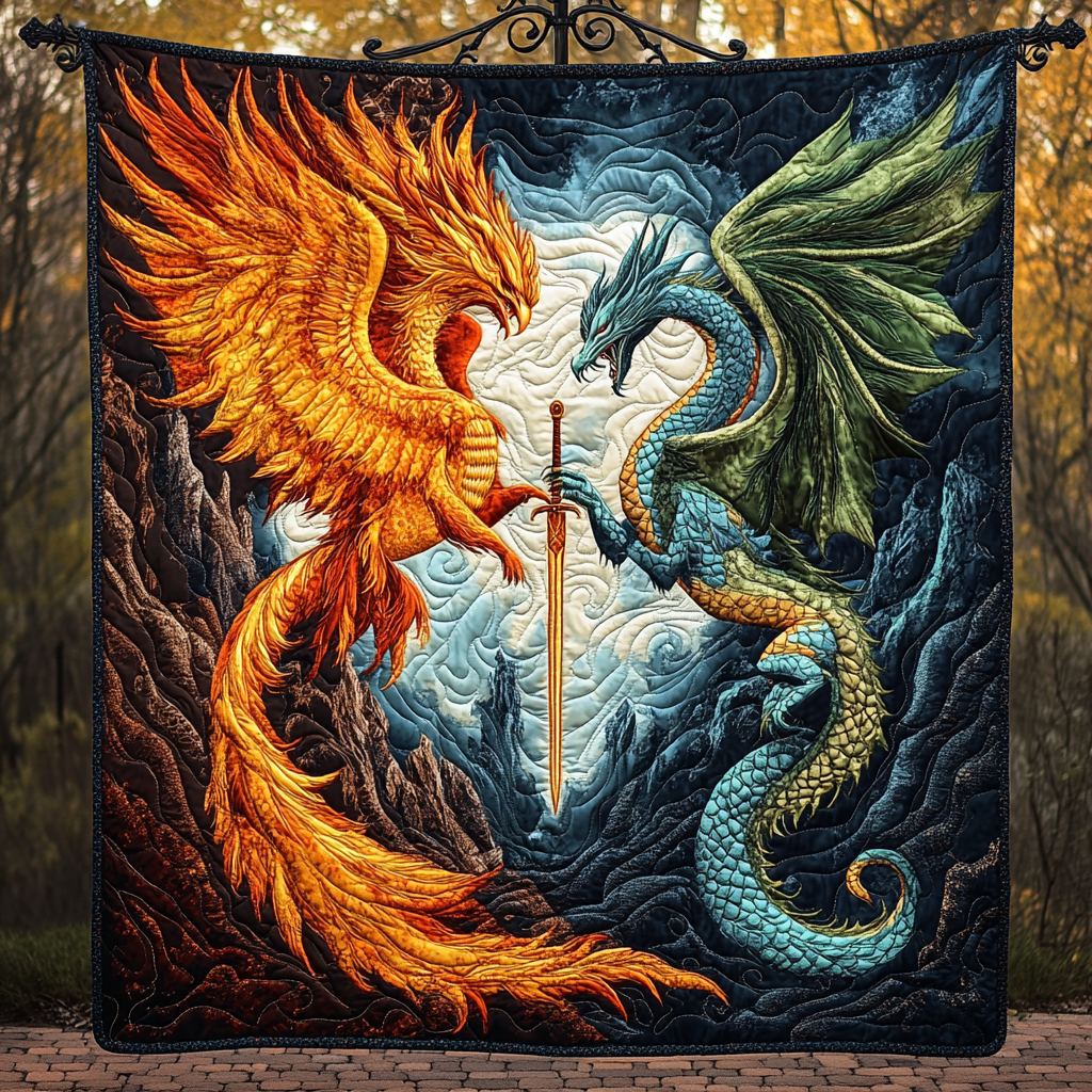 Rise From Ashes Quilted Blanket Dragon Throws For Couch Fathers Day Gift From Daughter