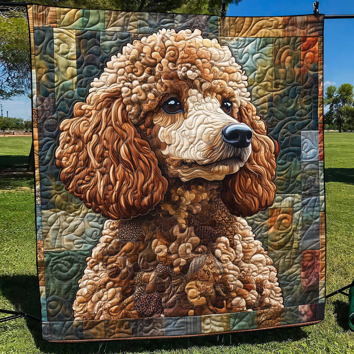 Poodle Parade Quilted Blanket Cute Dog Throw Blanket Meaningful Gifts For Mom