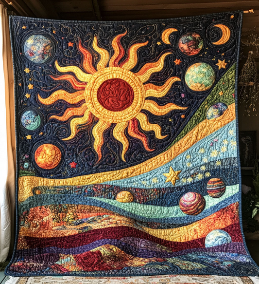 Boho Cosmic Serenity Quilted Blanket Throws For Couch Father's Day Gifts For Husband