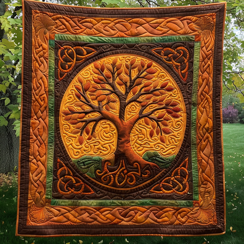 Ancient Celtic Tree Quilted Blanket Throw Blankets For Couch Best Father's Day Gifts For Grandpa