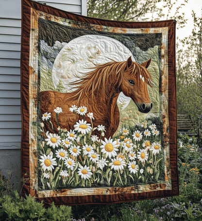 Horse Haven Quilted Blanket Daisy Throw Blankets For Couch Best Father's Day Gifts For Grandpa