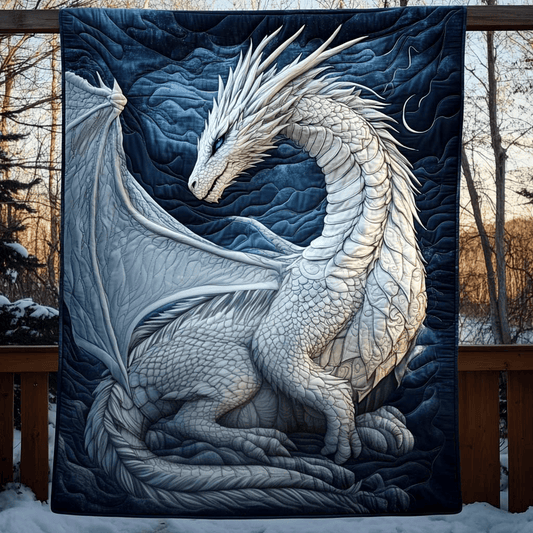 Frosted Majesty Quilted Blanket Dragon Couch Blanket Stepdad Gifts For Father's Day