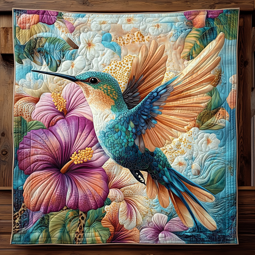 Floral Hummingbird Quilted Blanket To My Wife Blanket Special Gifts For Her