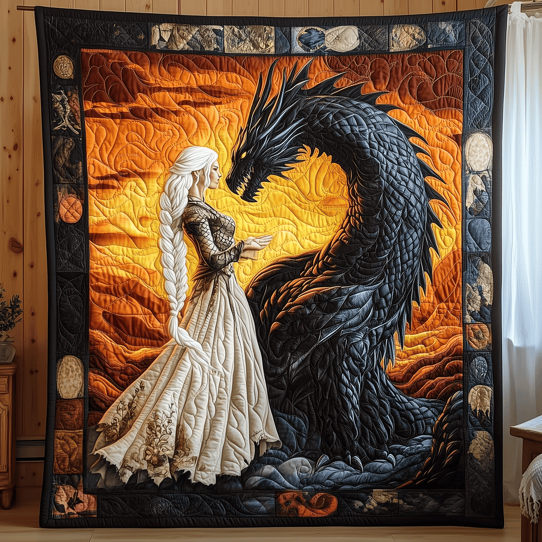 Queen Of Dragons Quilted Blanket King Size Throw Blanket Gifts For Fathe's Day From Wife