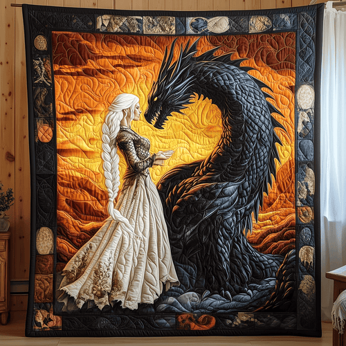 Queen Of Dragons Quilted Blanket King Size Throw Blanket Gifts For Fathe's Day From Wife