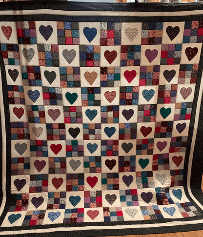 Vintage Floral Heart Quilted Blanket Large Sofa Throws Father's Day Special Gifts For Dad