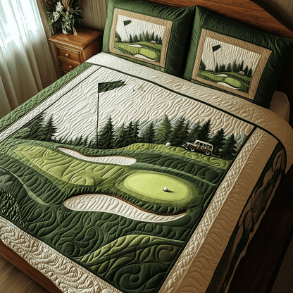 Golfing Quilted Bedding Set Best Comforter Sets Gifts For Golfing Lovers