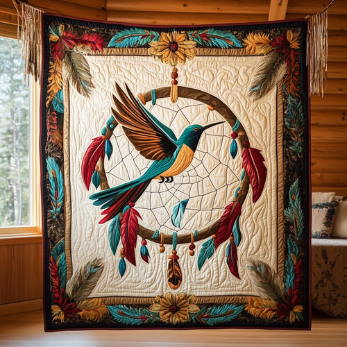 Hummingbird Dreamcatcher Quilt Blanket Best Throw Blanket Gifts For Grandma