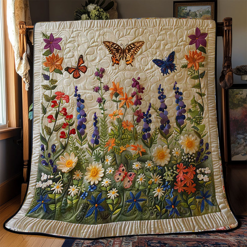 Butterfly Dance Quilt Blanket Floral Throws For Couch Fall Gift for Mom