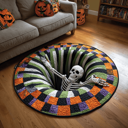 Candy Corn Abyss Quilted Round Mat Halloween Round Mat Halloween Gifts For Adults