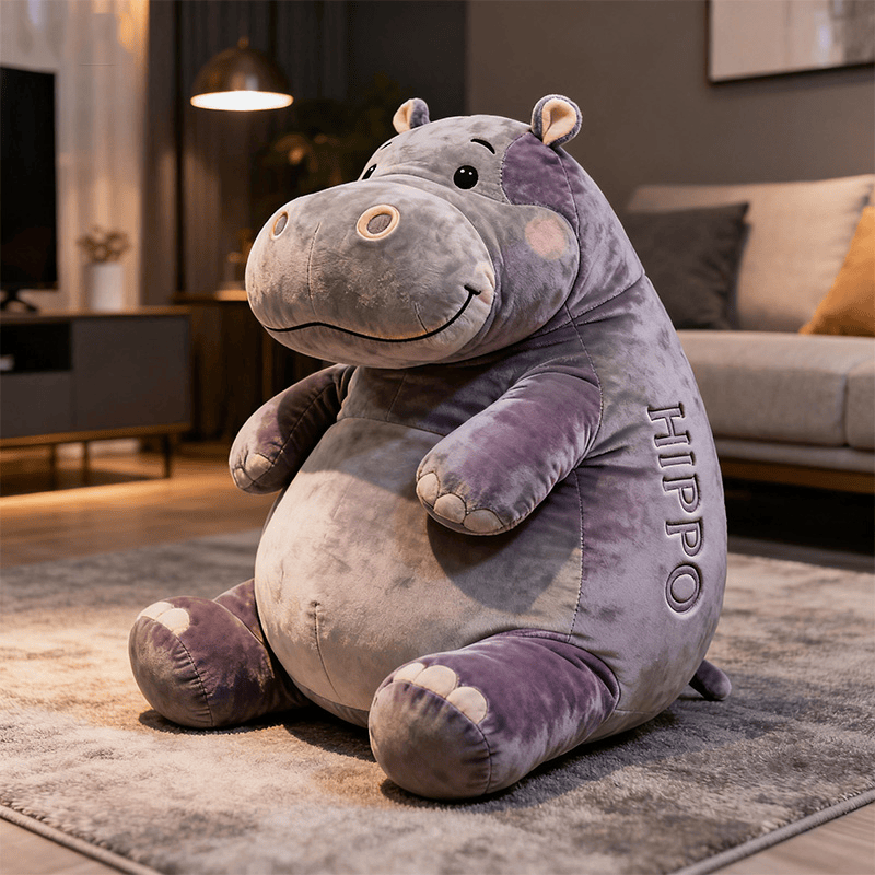 Custome Name Hippo Shaped Pillow 3D Print Pillow Cute Gift for Hippo Lovers