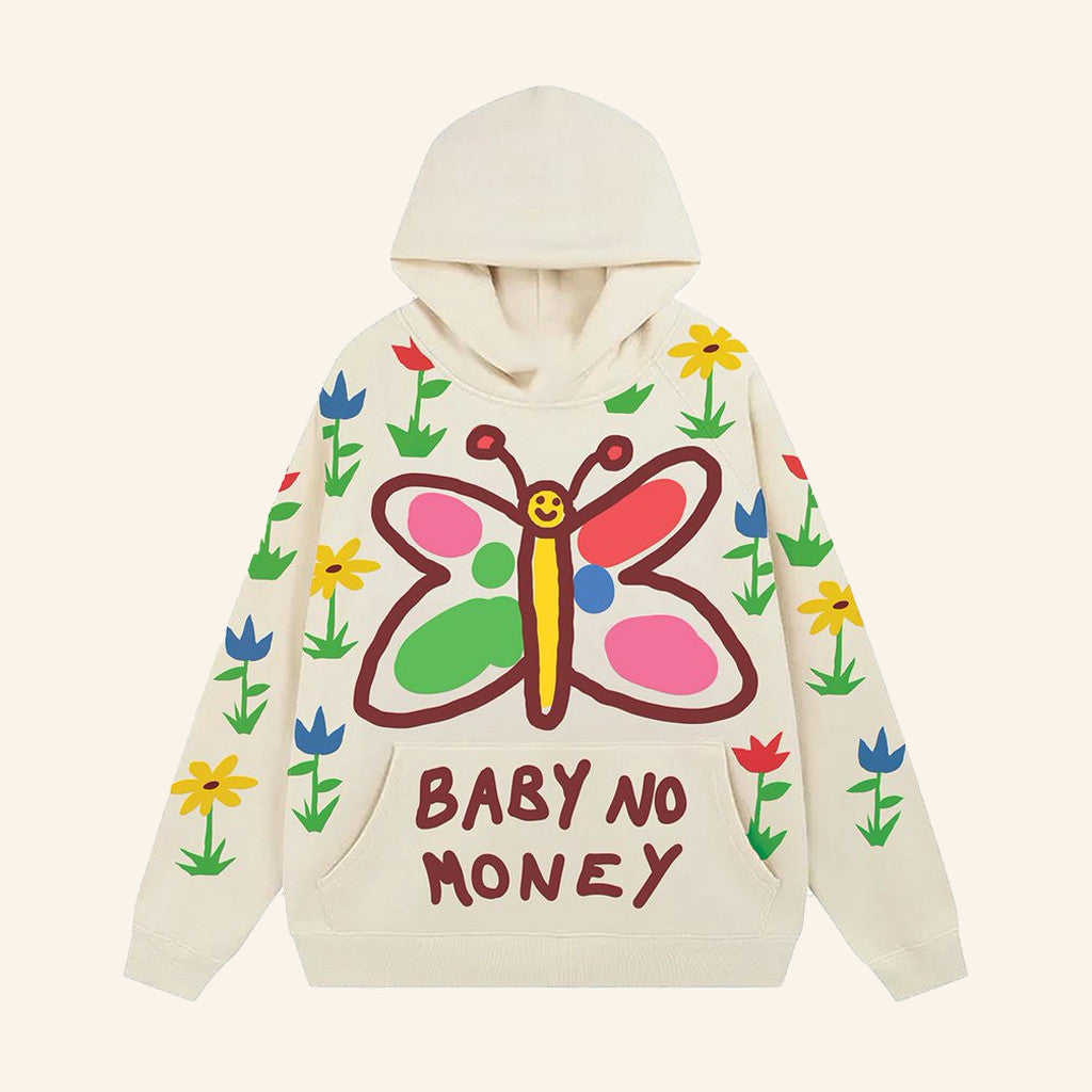 BBNO Merch Butterfly Hoodie Baby No Money Hoodie Gift Ideas For Girlfriend