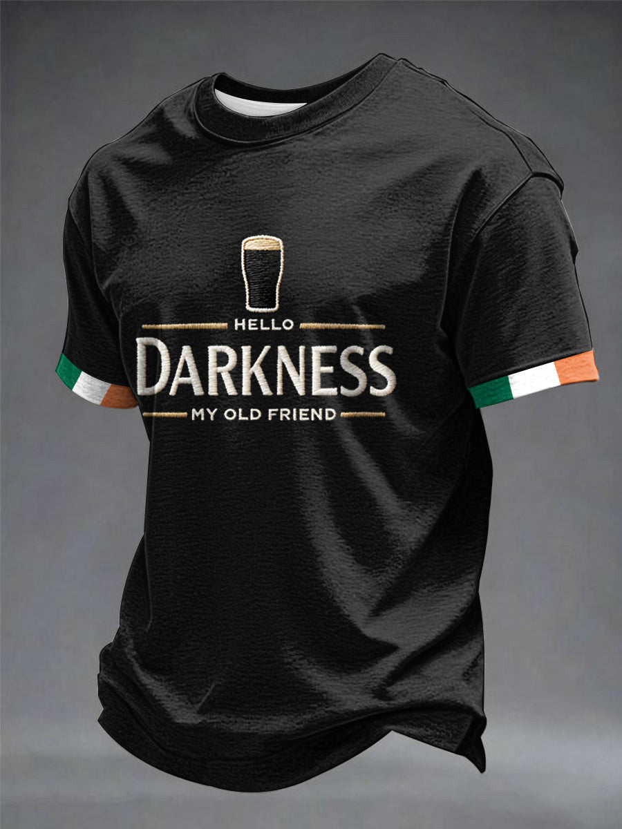 Hello Darkness My Old Friend T-Shirt Mens St Patricks Shirt Gifts For Ireland Father
