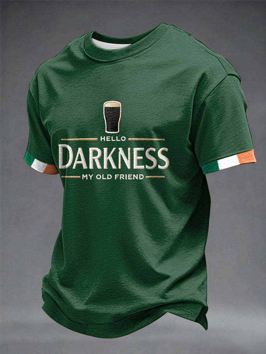 Hello Darkness My Old Friend T-Shirt Mens St Patricks Shirt Gifts For Ireland Father