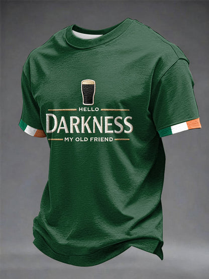 Hello Darkness My Old Friend T-Shirt Mens St Patricks Shirt Gifts For Ireland Father