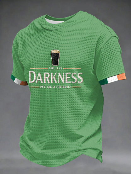 Hello Darkness My Old Friend Waffle T-Shirt St Patrick's Day Shirts Gifts For Ireland